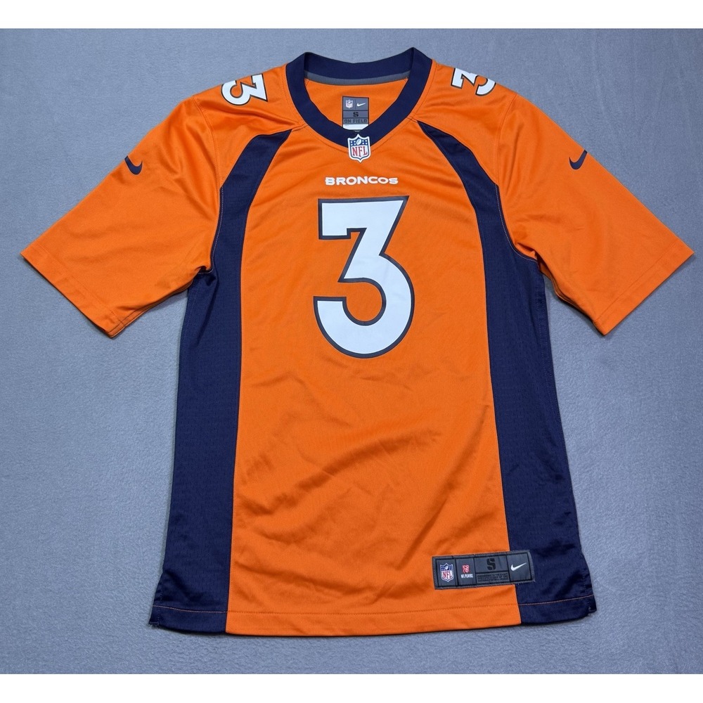 Denver Broncos Nike NFL On Field Jersey Mens S Russell Wilson #3 Orange Dri-Fit